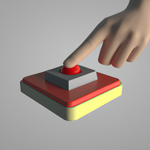 תמונה של כפתור חירום בשימוש במצב קריטי, כאשר ידו של האדם לוחצת על הכפתור
